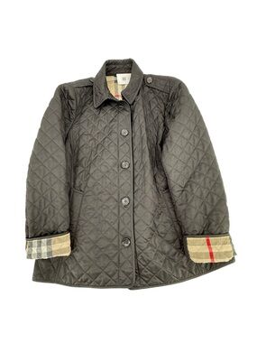Burberry Women's Plaid Windbreaker Size XXL Black & Plaid Excellent
